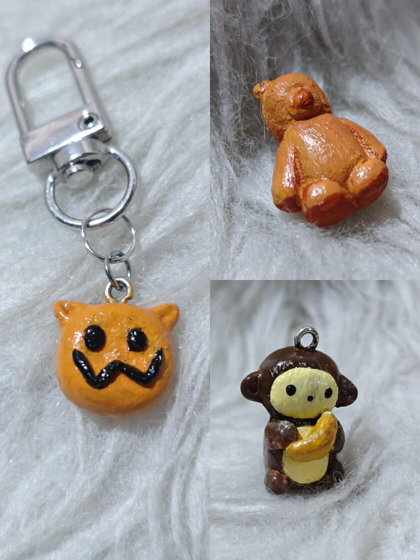 Orange Cat, Teddy Bear, Monkey